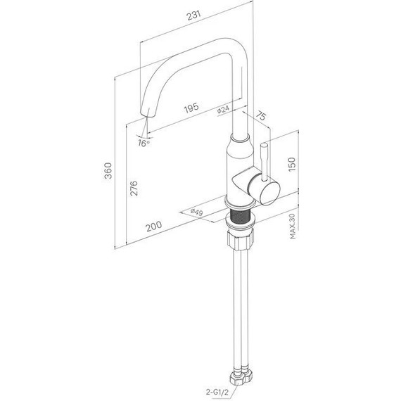 Смеситель для кухни Milardo Meal M01BLL0M05, черный матовый - фото 8