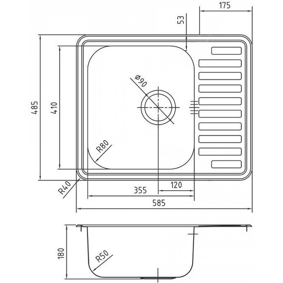 Кухонная мойка Iddis Strit STR58PDi77, сталь - фото 4