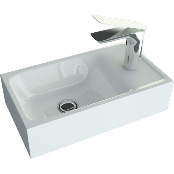 Тумба подвесная с раковиной Art&Max Family-M-400-1D-SO-HC 40 см, угольный камень - фото 2