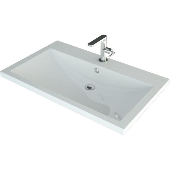 Тумба подвесная с раковиной Art&Max Family-M-750-2C-SO-HC 75 см, угольный камень - фото 2