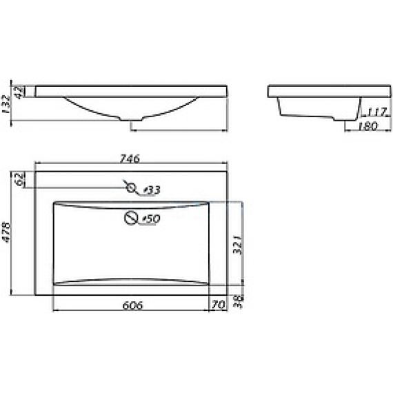 Тумба напольная с раковиной Art&Max FAMILY-M-750-3C-PIA-IS 75 см, железный камень - фото 3