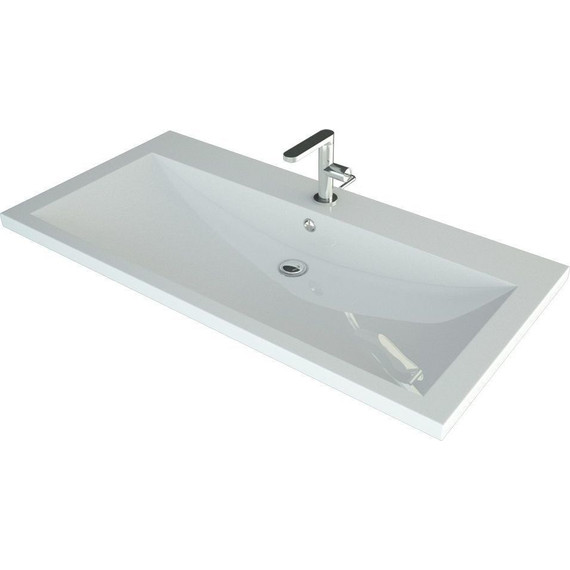 Тумба подвесная с раковиной Art&Max Family-M-900-2C-SO-HG 90 см, дуб харбор золотой - фото 2