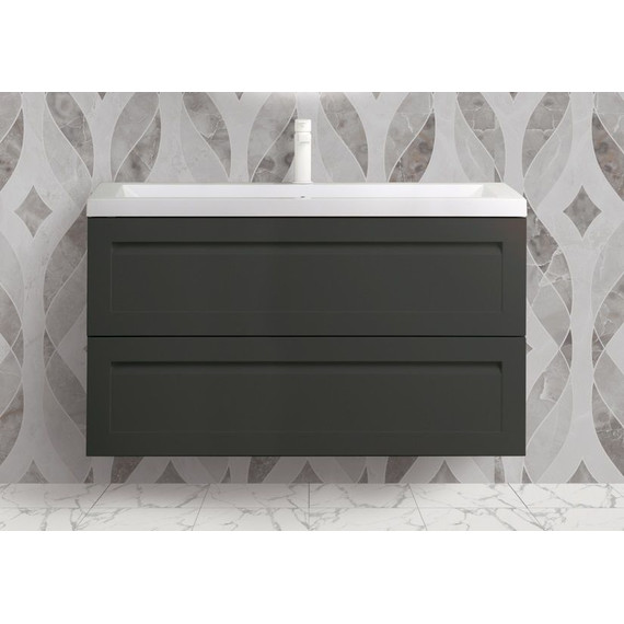 Тумба подвесная с раковиной Art&Max AM-Platino-1000-2C-SO-GM-Cer 100 см, серый матовый - фото 