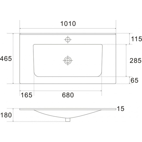 Тумба подвесная с раковиной Art&Max AM-Platino-1000-2C-SO-BM-Cer 100 см, белый матовый - фото 3