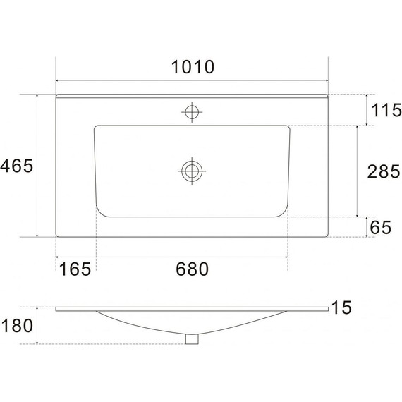 Тумба подвесная с раковиной Art&Max AM-Platino-1000-2C-SO-NM-Cer 100 см, чёрный матовый - фото 3