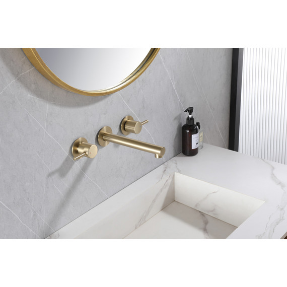 Смеситель для раковины настенный Abber Emotion AF88121G (со скрытой частью) золото матовое, Цвет производителя: золото матовое - фото 2