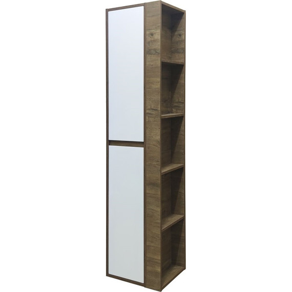 Пенал подвесной Эстет Monaco Wood 40 см L ФР-00010687, белый/тёмное дерево - фото 3