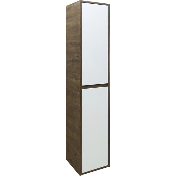 Пенал подвесной Эстет Monaco Wood 35 см R ФР-00010689, белый/тёмное дерево - фото 2