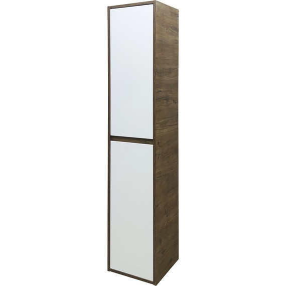 Пенал подвесной Эстет Monaco Wood 35 см L ФР-00010690, белый/тёмное дерево - фото 2