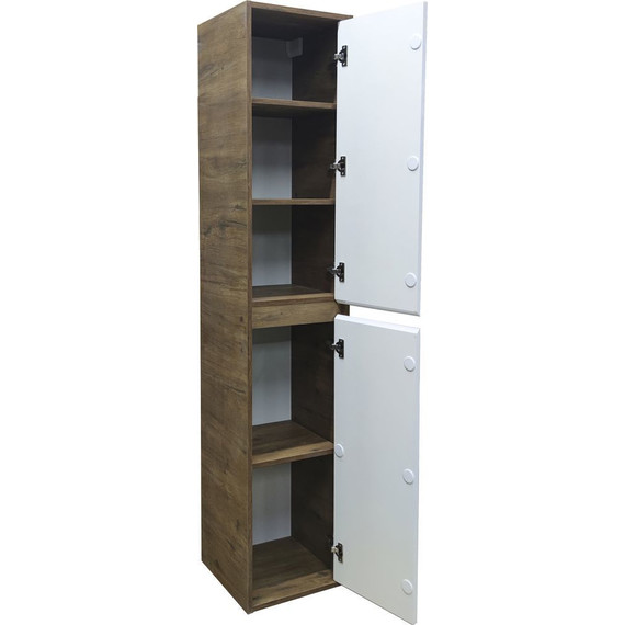 Пенал подвесной Эстет Monaco Wood 35 см R ФР-00010689, белый/тёмное дерево - фото 3