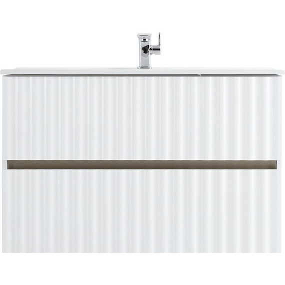 Тумба подвесная с раковиной Art&Max AM-ELEGANT-900-2C-SO-BM-LED 90 см, белый матовый, Цвет фасада: белый матовый - фото 