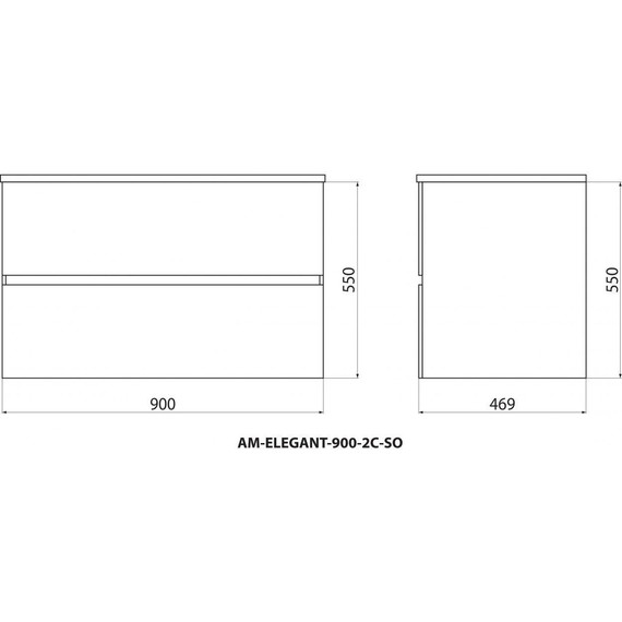Тумба подвесная с раковиной Art&Max AM-ELEGANT-900-2C-SO-NM-LED 90 см, чёрный матовый, Цвет фасада: чёрный матовый - фото 4