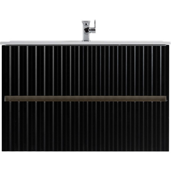Тумба подвесная с раковиной Art&Max AM-ELEGANT-900-2C-SO-NM-LED 90 см, чёрный матовый, Цвет фасада: чёрный матовый - фото 