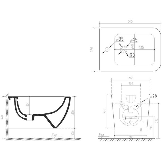 Биде подвесное Art&Max Maxima AM010BH - фото 5