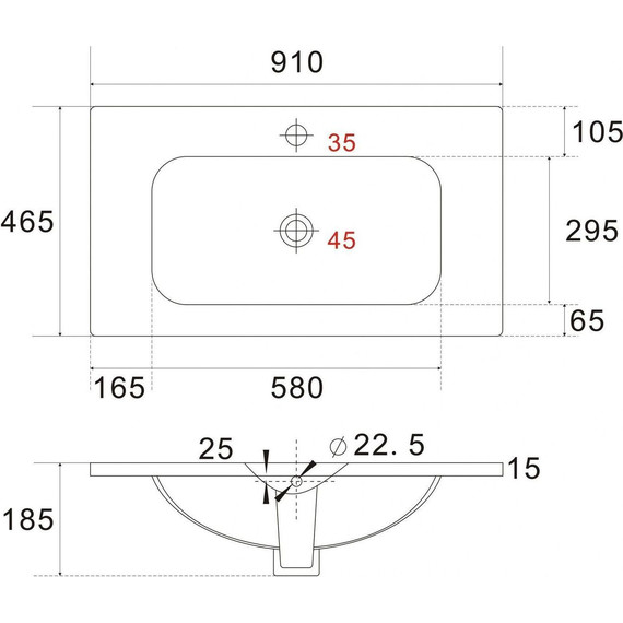 Тумба подвесная с раковиной Art&Max AM-ELEGANT-900-2C-SO-GM-LED 90 см, серый матовый, Цвет фасада: серый - фото 5