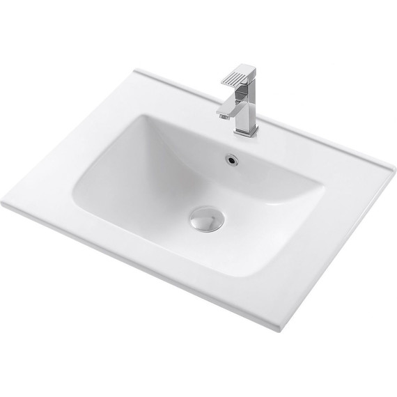 Тумба подвесная с раковиной Art&Max AM-Platino-600-2C-SO-BM-Cer 60 см, белый матовый - фото 2