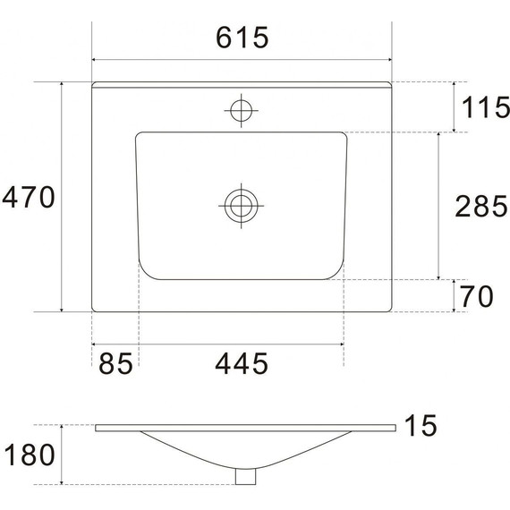 Тумба подвесная с раковиной Art&Max AM-Platino-600-2C-SO-NM-Cer 60 см, чёрный матовый - фото 3