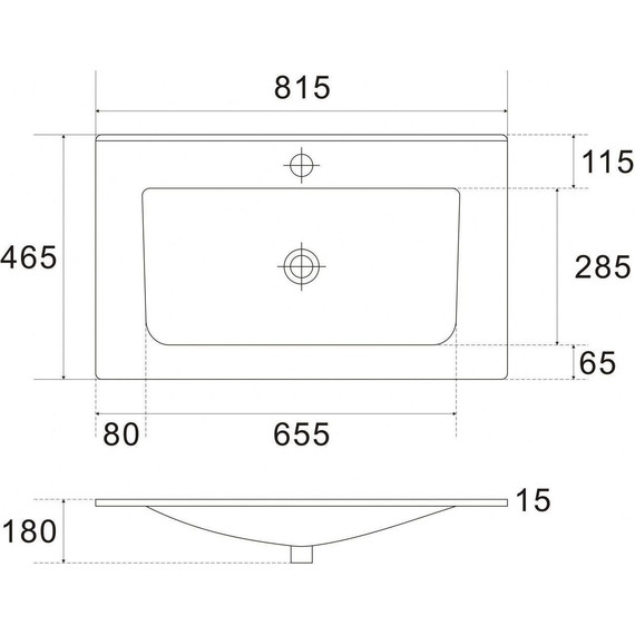 Тумба подвесная с раковиной Art&Max AM-Platino-800-2C-SO-NM-Cer 80 см, чёрный матовый - фото 3