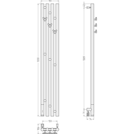 Полотенцесушитель электрический Сунержа Кантата 3.0 П4 1200x159 мм L 31-5846-1216, чёрный матовый - фото 5