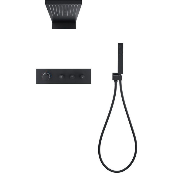 Душевая система для душа с термостатом Black & White Universe UK8330 B, черный матовый - фото 2
