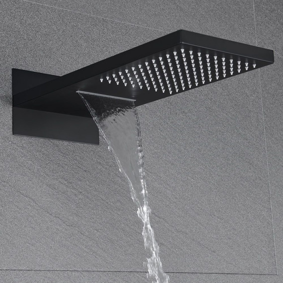 Душевая система для душа с термостатом Black & White Universe UK8330 B, черный матовый - фото 5