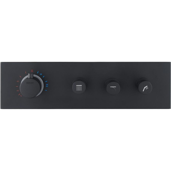 Душевая система для душа с термостатом Black & White Universe UK8330 B, черный матовый - фото 7