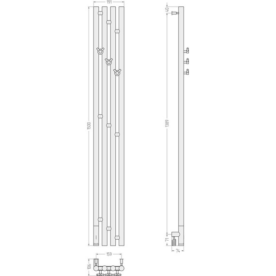 Полотенцесушитель электрический Сунержа Кантата 3.0 П4 1500x159 мм L 00-5846-1516 - фото 11