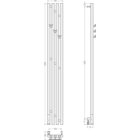 Полотенцесушитель электрический Сунержа Кантата 3.0 П4 1500x159 мм L 071-5846-1516, сатин - фото 5