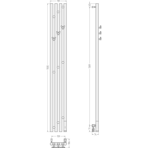 Полотенцесушитель электрический Сунержа Кантата 3.0 П4 1500x159 мм R 051-5847-1516, состаренная латунь - фото 5