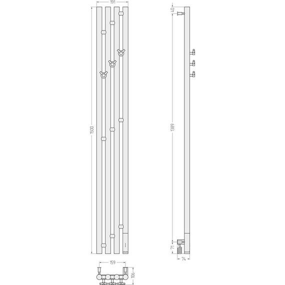 Полотенцесушитель электрический Сунержа Кантата 3.0 П4 1500x159 мм R 15-5847-1516, тёмный титан муар - фото 5