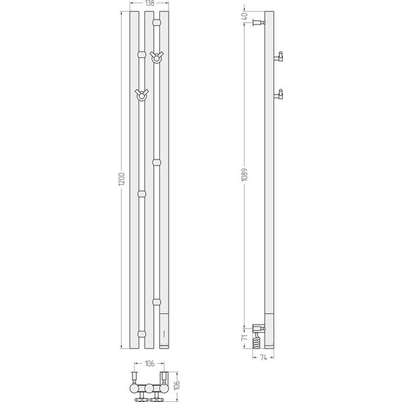Полотенцесушитель электрический Сунержа Терция 3.0 П3 1200x106 мм R 12-5845-1211, белый - фото 5