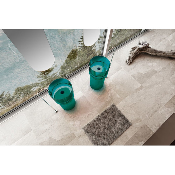 Раковина напольная прозрачная Abber Kristall 45 см AT2701Aquamarin, бирюзовый - фото 3