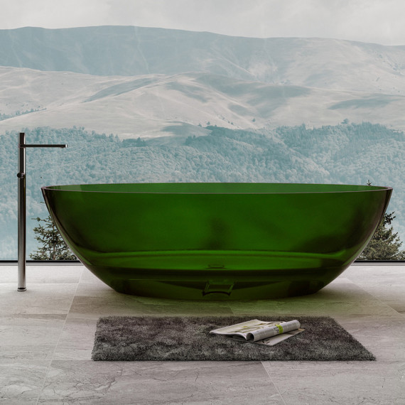 Ванна прозрачная Abber Kristall 180x85 см AT9702Emerald, зеленый - фото 