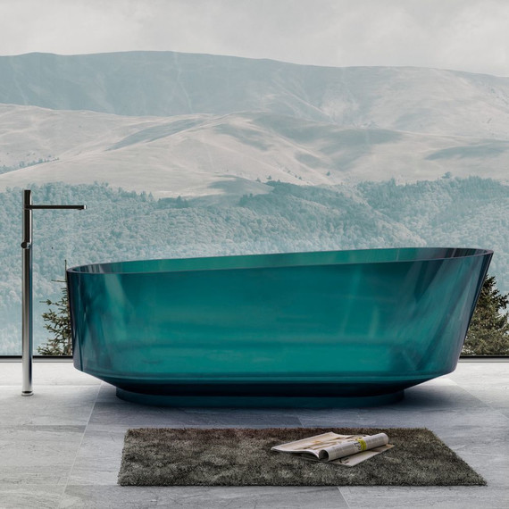 Ванна прозрачная Abber Kristall 170x80 см AT9706Aquamarin, бирюзовый - фото 