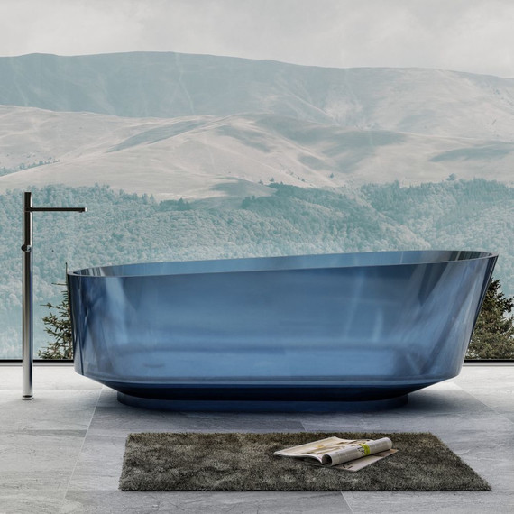 Ванна прозрачная Abber Kristall 170x80 см AT9706Saphir, синий - фото 