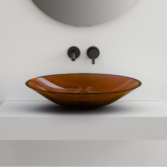 Раковина-чаша прозрачная Abber Kristall 53 см AT2812Opal, коричневый - фото 