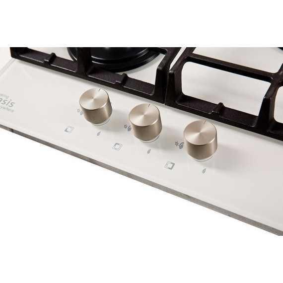 Газовая варочная поверхность Oasis P-3GWT (белое стекло) - фото 3