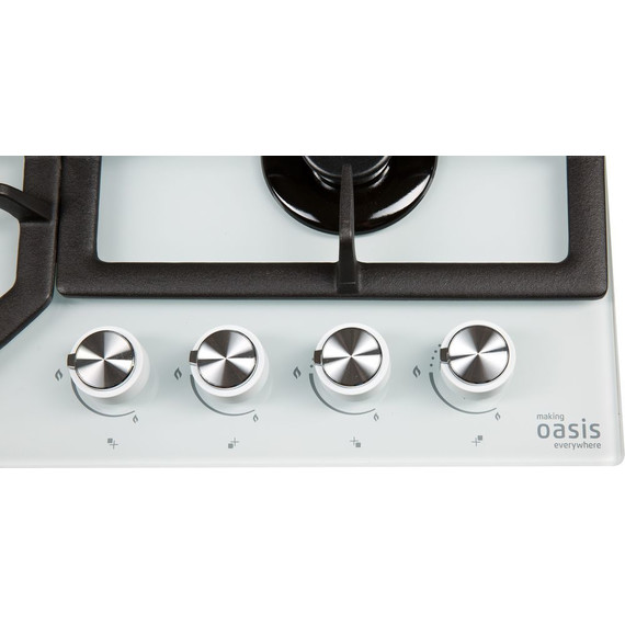 Газовая варочная поверхность Oasis P-GWT (белое стекло) - фото 3