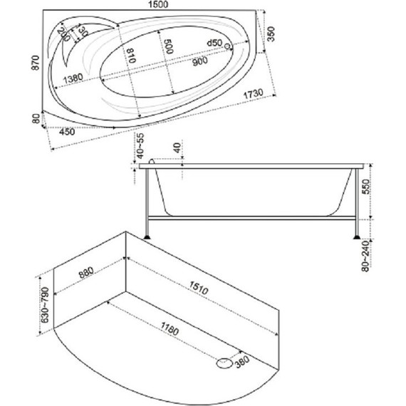 Ванна акриловая 150*90 Bas ФЭНТЕЗИ R - фото, картинка 5 Ванна акриловая 150*90 Bas ФЭНТЕЗИ R - фото 5