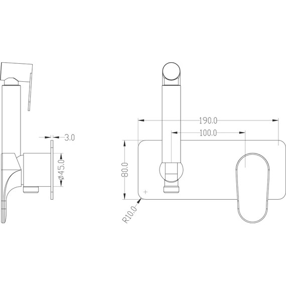 Набор для гигиенического душа Boheme Spectre 457-B, чёрный матовый, Цвет производителя: чёрный матовый - фото 2