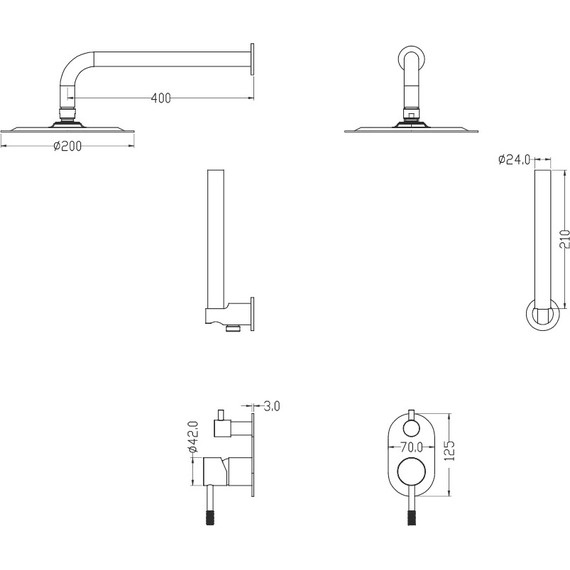 Душевая система для душа Boheme Uno 464-B, чёрный матовый, Цвет производителя: чёрный матовый - фото, картинка 3 Душевая система для душа Boheme Uno 464-B, чёрный матовый, Цвет производителя: чёрный матовый - фото 3