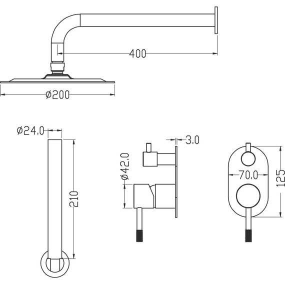 Душевая система для душа Boheme Uno 464-G, gold, Цвет производителя: gold - фото 2