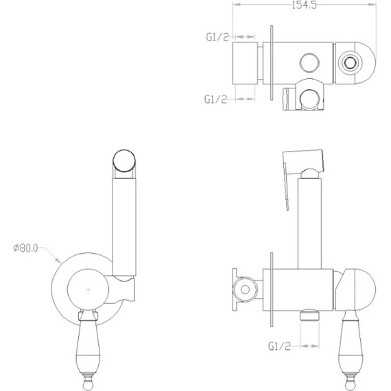 Набор для гигиенического душа Boheme Brillante 436, chrome - фото 2