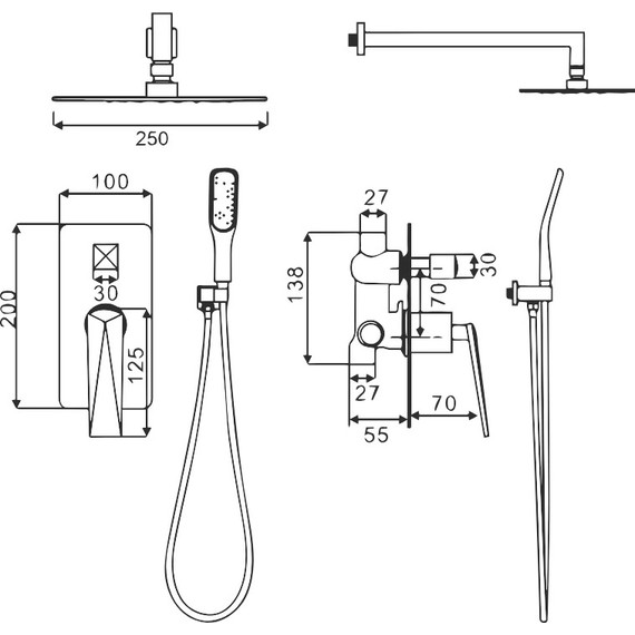 Душевая система для душа Boheme Venturo 384, золото - фото 2