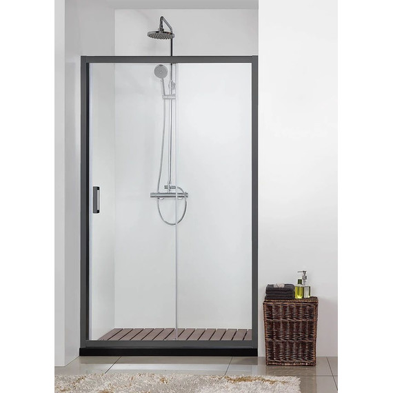 Душевая дверь Aquatek 100 см AQ ARI RA 10020BL, чёрный/прозрачное - фото 2