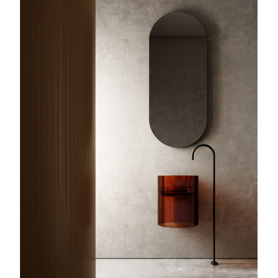 Раковина подвесная прозрачная Abber Kristall 42 см AT2704Opal, коричневый - фото 2