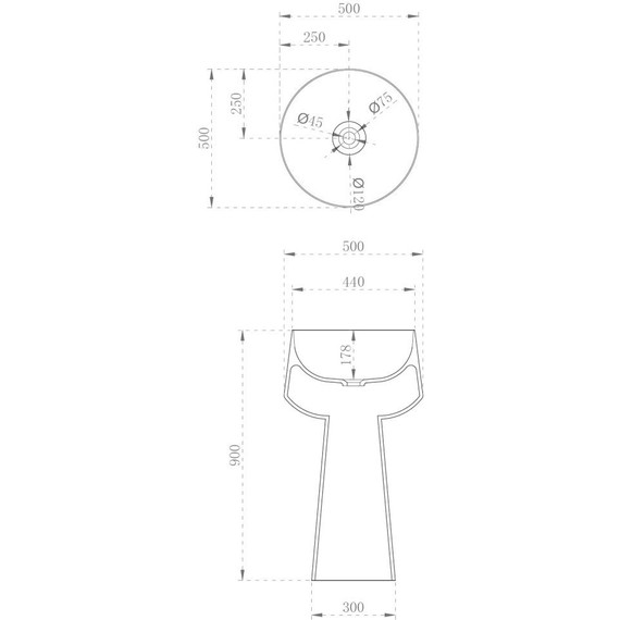 Раковина напольная прозрачная Abber Kristall 50 см AT2706White-Onyx, белый/черный - фото 5