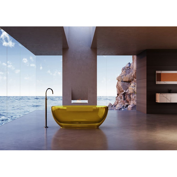 Ванна прозрачная Abber Kristall 170x75 см AT9703Amber, желтый - фото 2