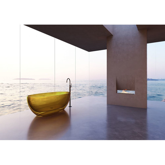 Ванна прозрачная Abber Kristall 170x75 см AT9703Amber, желтый - фото 3