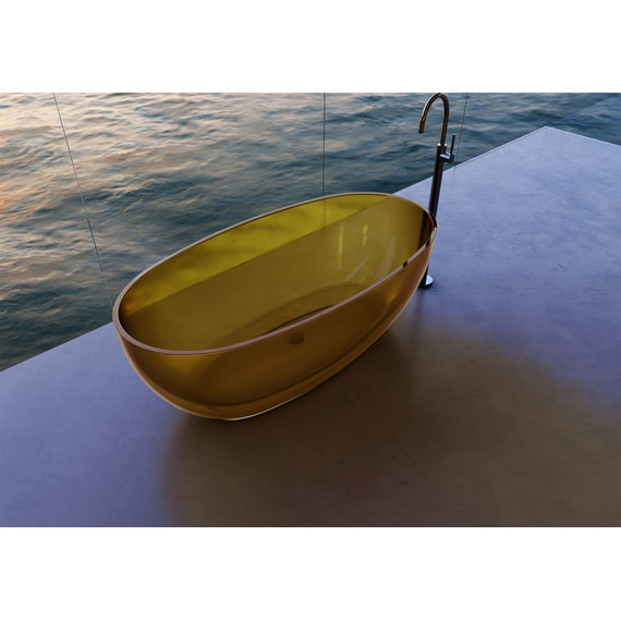 Ванна прозрачная Abber Kristall 170x75 см AT9703Amber, желтый - фото 4